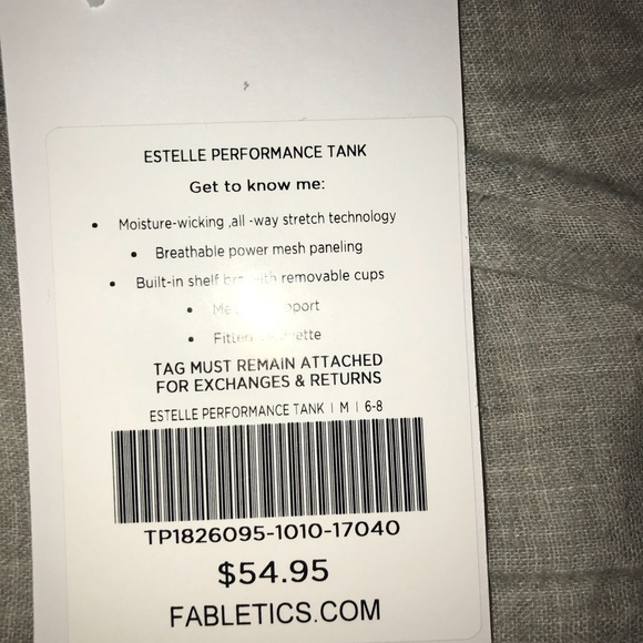 Fabletics Estelle Performance Tank White w/ mesh M - Picture 5 of 8